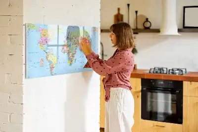 Magnetinė rašymo lenta pasaulio žemėlapis