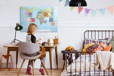 Magnetinė rašymo lenta pasaulio žemėlapis
