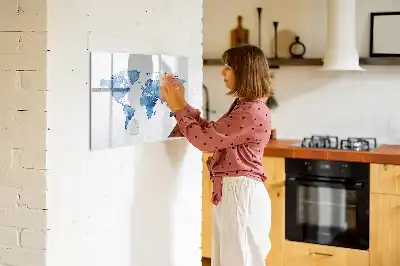 Magnetinė piešimo lenta akvarelinio pasaulio žemėlapio dizaino