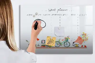 Magnetinė rašymo lenta su savaitės planuotės funkcija