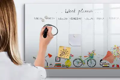 Magnetinė rašymo lenta su savaitės planuotės funkcija