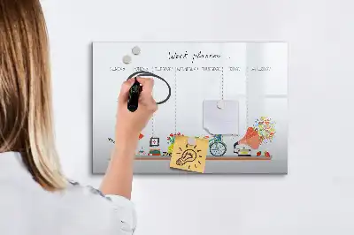 Magnetinė rašymo lenta su savaitės planuotės funkcija