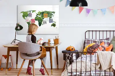 Magnetinė piešimo lenta eko pasaulio žemėlapio dizaino