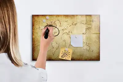 Magnetinė piešimo lenta senasis pasaulio žemėlapis