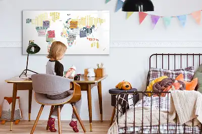 Magnetinė rašymo lenta su šalių pavadinimais
