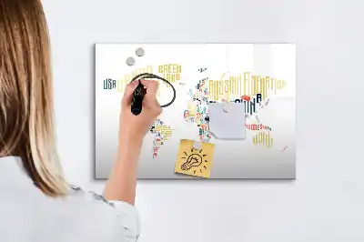 Magnetinė rašymo lenta su šalių pavadinimais