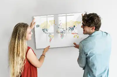 Magnetinė rašymo lenta su šalių pavadinimais