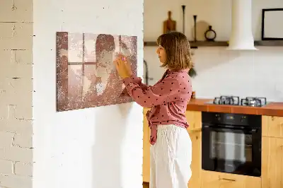 Magnetinė piešimo lenta-žemėlapis pasaulio žemėlapis ant plytų pagrindo