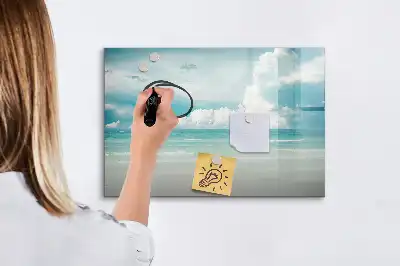 Magnetinė rašymo lenta su jūros kraštovaizdžiu
