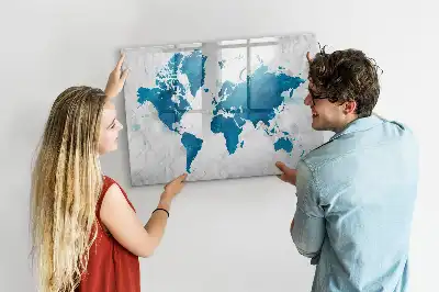 Magnetinė piešimo lenta pasaulio žemėlapis