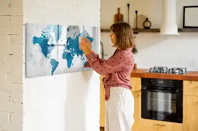 Magnetinė piešimo lenta pasaulio žemėlapis
