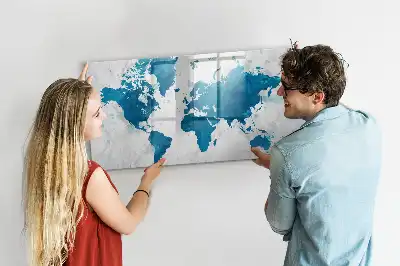 Magnetinė piešimo lenta pasaulio žemėlapis