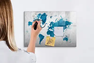 Magnetinė piešimo lenta pasaulio žemėlapis