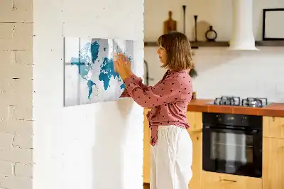 Magnetinė piešimo lenta pasaulio žemėlapis