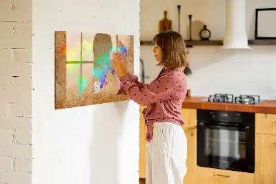 Magnetinė rašymo lenta su vaivorykštiniu pasaulio žemėlapiu
