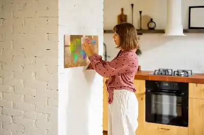 Magnetinė rašymo lenta su vaivorykštiniu pasaulio žemėlapiu