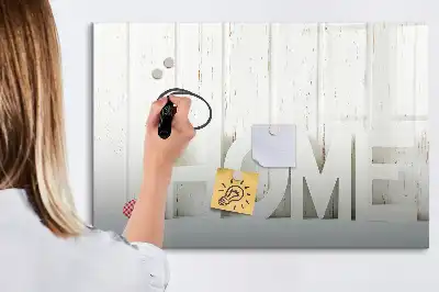 Magnetinė rašymo lenta namų tekstas