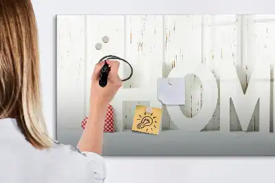 Magnetinė rašymo lenta namų tekstas