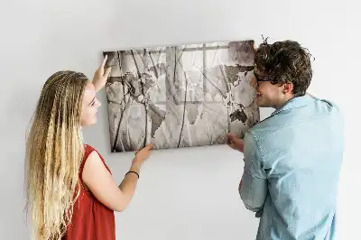 Magnetinė rašymo lenta pasaulio žemėlapio raštas
