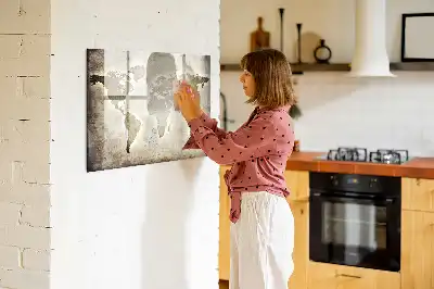 Magnetinė piešimo lenta pasaulio žemėlapio dizaino