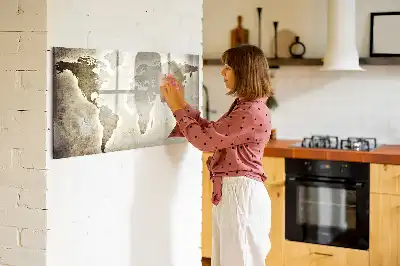 Magnetinė piešimo lenta pasaulio žemėlapio dizaino