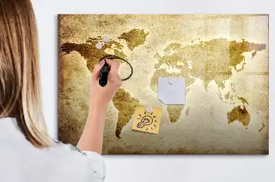 Magnetinė rašymo lenta senasis pasaulio žemėlapis