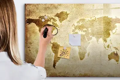 Magnetinė rašymo lenta senasis pasaulio žemėlapis