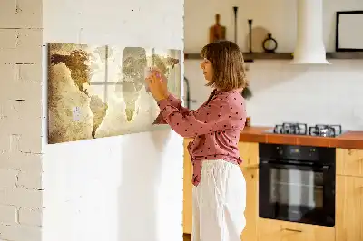 Magnetinė rašymo lenta senasis pasaulio žemėlapis