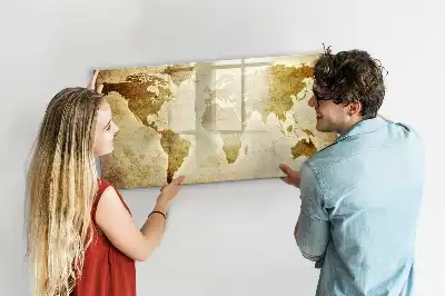 Magnetinė rašymo lenta senasis pasaulio žemėlapis