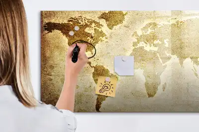 Magnetinė rašymo lenta senasis pasaulio žemėlapis
