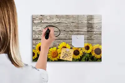 Magnetinė piešimo lenta saulėgrąžų dizaino