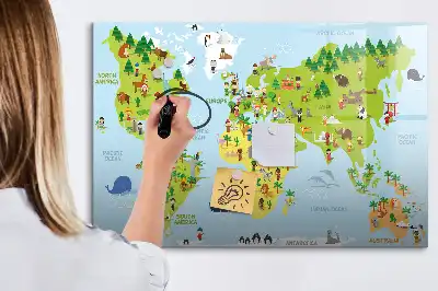 Magnetinė piešimo lenta kultūrinis pasaulio žemėlapis