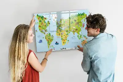 Magnetinė piešimo lenta kultūrinis pasaulio žemėlapis