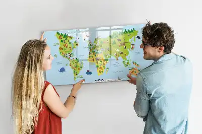 Magnetinė piešimo lenta kultūrinis pasaulio žemėlapis
