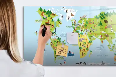Magnetinė piešimo lenta kultūrinis pasaulio žemėlapis