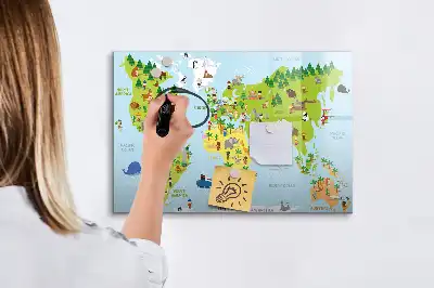Magnetinė piešimo lenta kultūrinis pasaulio žemėlapis