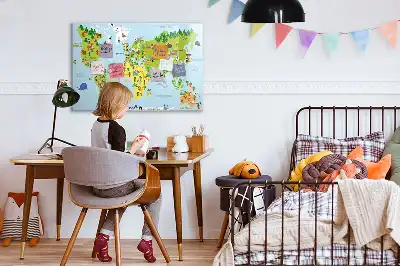 Magnetinė piešimo lenta kultūrinis pasaulio žemėlapis
