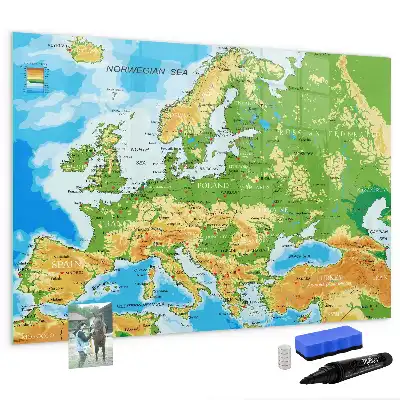 Magnetinė piešimo lenta su geografinio pasaulio žemėlapio motyvais