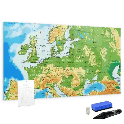 Magnetinė piešimo lenta su geografinio pasaulio žemėlapio motyvais