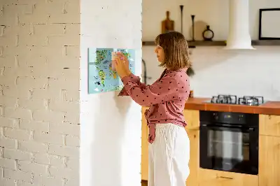 Magnetinė rašymo lenta pasaulio žemėlapis su gyvūnais