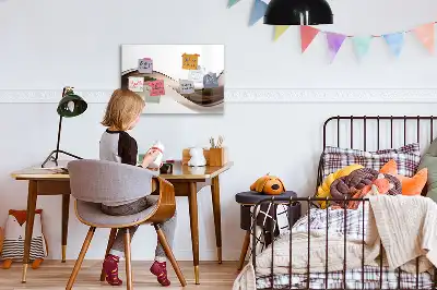 Magnetinė piešimo lenta linijų abstrakcijos dizaino