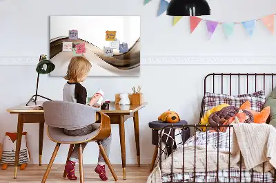 Magnetinė piešimo lenta linijų abstrakcijos dizaino