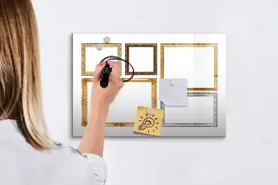 Magnetinė rašymo lenta auksiniu rėmeliu