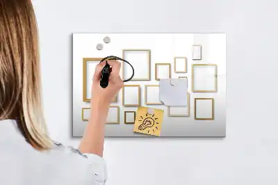 Magnetinė rašymo lenta su mediniais rėmeliais