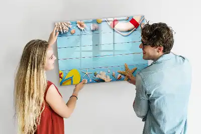 Magnetinė rašymo lenta paplūdimio atributų dizaino