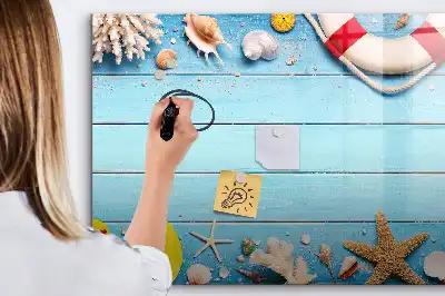 Magnetinė rašymo lenta paplūdimio atributų dizaino