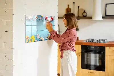Magnetinė rašymo lenta paplūdimio atributų dizaino