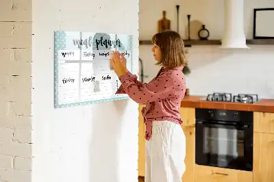 Magnetinė rašymo lenta valgiaraščio planuoklis