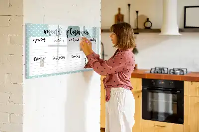 Magnetinė rašymo lenta valgiaraščio planuoklis