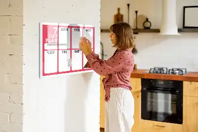 Magnetinė rašymo lenta su savaitės planuote